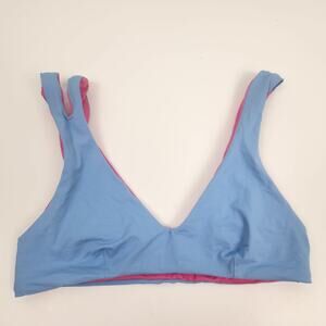L*Space One Wave Reversible Bikini Top in Blue Pink Size Large NWT
